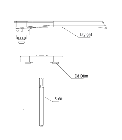Các bộ phận tay gạt cửa sổ dạng dẹt Jorger JG-P30045-L/R