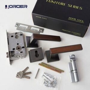 Bộ khóa cửa tay gạt Jorger JGF 070 màu xám nâu